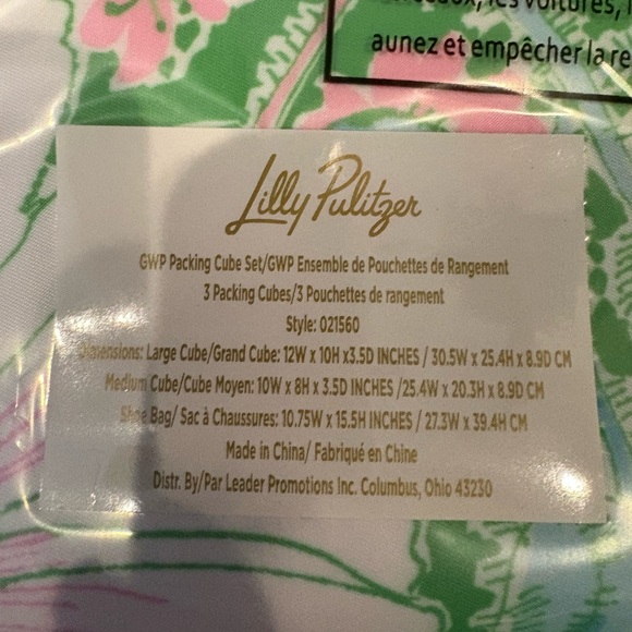 Lilly Pulitzer NEW putting green poppy land set of three packing cubes - Picture 4 of 8